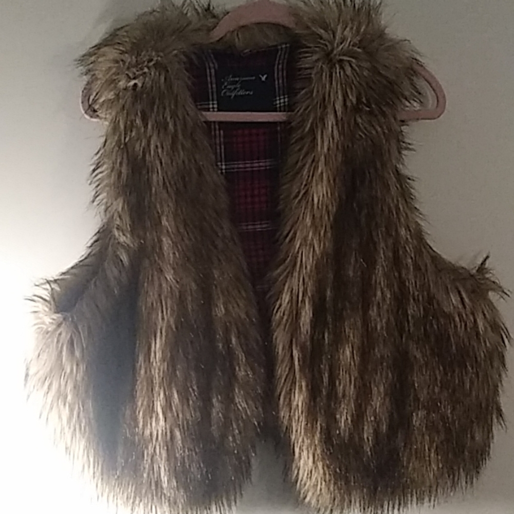 Vintage American Eagle Fur Vest